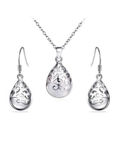 Teardrop White Moonstone Jewellery Set - Necklace and Earrings